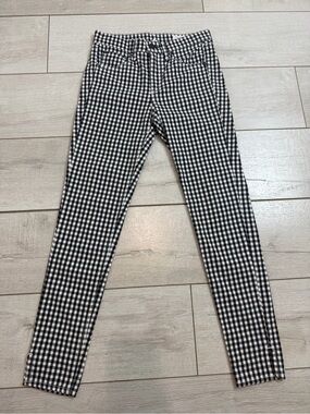 Rag & Bone Capri Gingham Pants Size 24 Black White Check Stretch